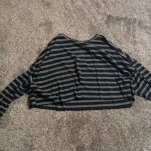 SHEIN Black and White Striped Blouse